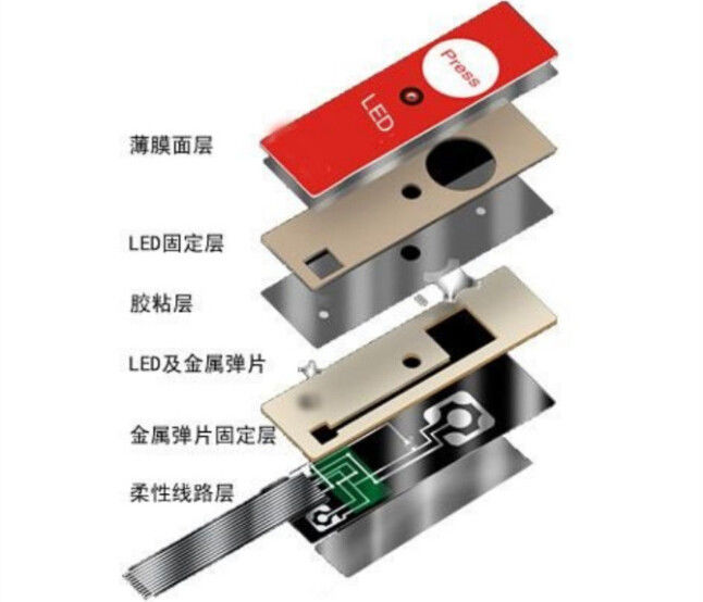 Eco Friendly Push Button Tactile Membrane Switch Waterproof with Metal Dome
